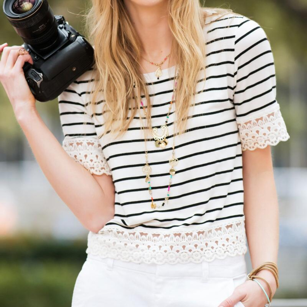 Crochet Striped Crop Top